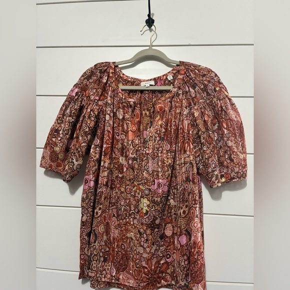 A.L.C Julianna Silk Short-sleeve Top In Sorbet Multi Size 4 - Picture 7 of 11